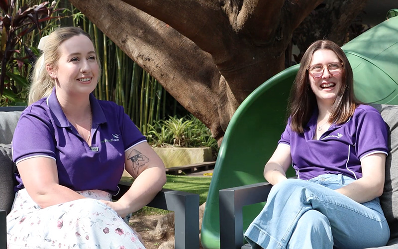 Nurses Amelia and Ashleigh at Hummingbird House 2025