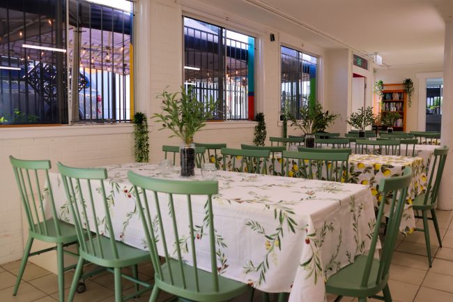 Brisbane Relief Hub indoor meals area