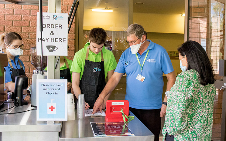 Orca Project's coffee cart practice, NDIS post-school work training for people with disabilities, aged 17-21 years old, in Brisbane