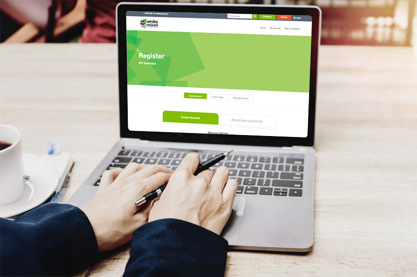 Mum and baby daughter at Hummingbird House entrance door