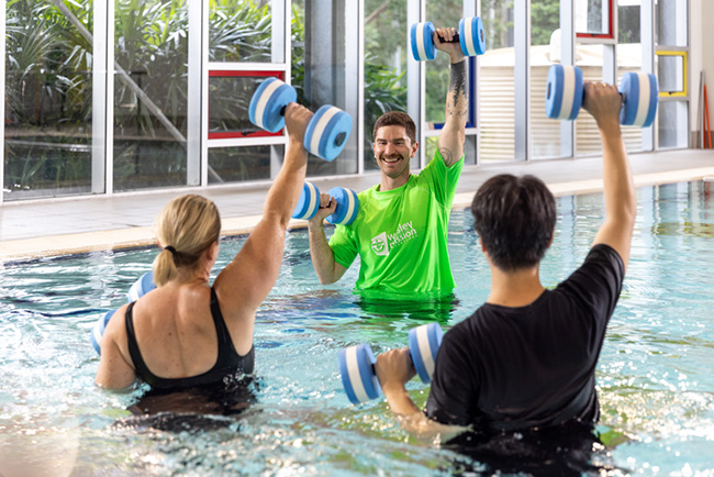 Allied health hydrotherapy session at Fulton Health and Wellbeing Centre