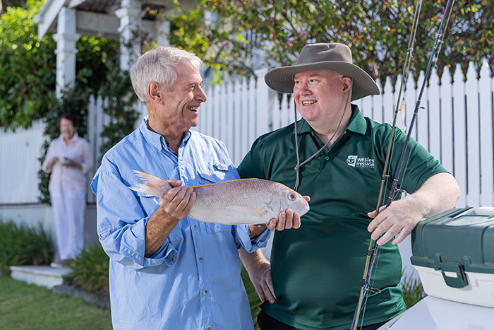 Home Care Brisbane - Staff and client go fishing