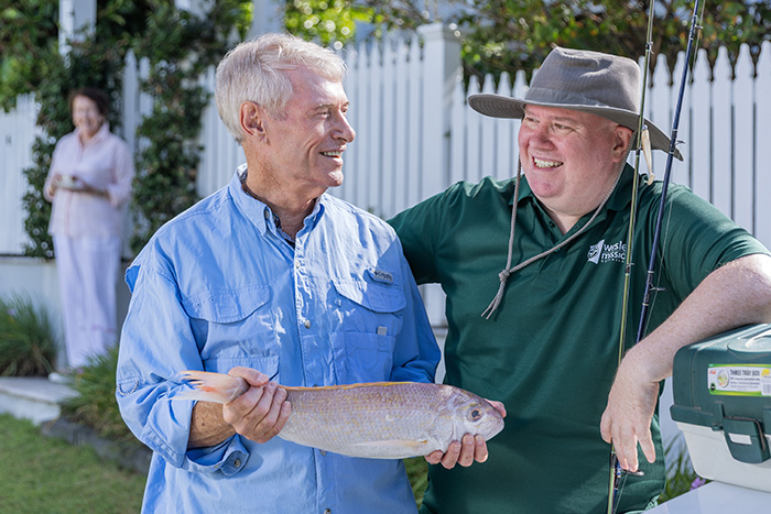 Home Care Brisbane - Staff and client go fishing