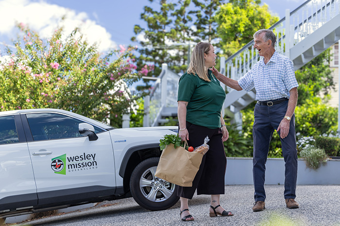 Home Care Transport - Staff and client coming from supermarket
