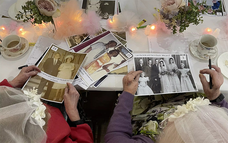 Image shows old photos of St Marks Aged Care Community residents' weddings