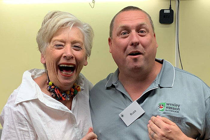 Chef Maggie Beer alongside WMQ’s Russell at a Master Class on aged care nutrition